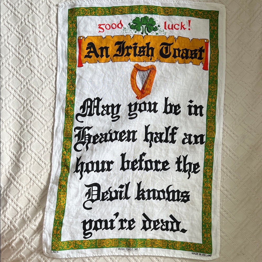 Irish Linen - Ulster Weavers - Irish Toast-Tea Towel - 18” x 28”